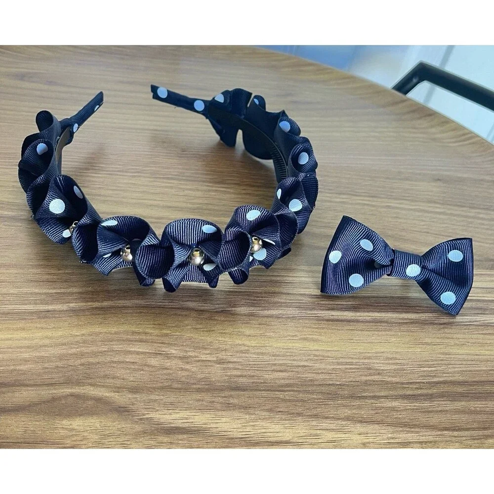 New Headband & band with decorative flowers set for girls